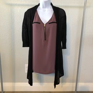 Express short sleeve cover up cardigan - sheer